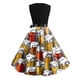 thumbnail image 3 of ICHUANYI Liquidación Mujeres Retro Estampado Patchwork Sin Mangas Noche Cuello Redondo Cremallera Fiesta Vestido Vintage ICHUANYI WER2023082203779, 3 of 3