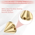 thumbnail image 2 of Uxcell 200Pcs Spike Cone Studs 0.47x0.39" Plastic with Hole for Crafts Gold, 2 of 6