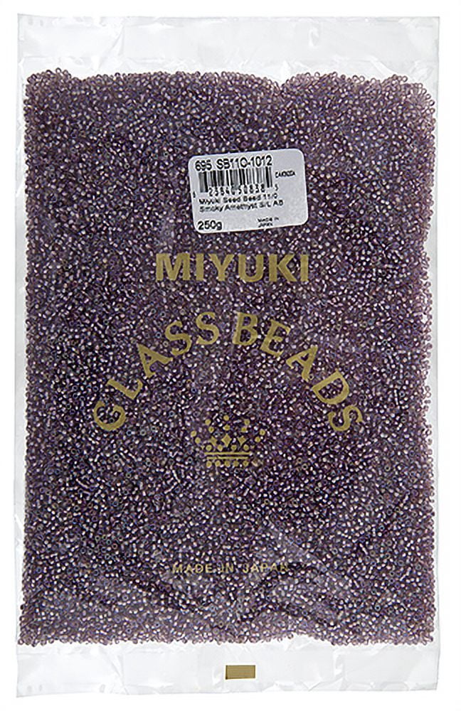 Miyuki Glass Seed Beads 11/0 (250g) DB1012 Silverlined Smoky Amethyst AB