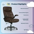 thumbnail image 2 of Serta Torrington Ergonomic Polyurethane Big & Tall Chair 400 lb. Capacity Dark Walnut Brown, 2 of 9