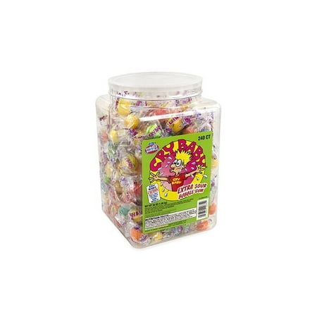 Cry Baby Extra Sour Bubble Gum Tub, 240 Count