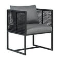 thumbnail image 2 of Pair of Sardinia Outdoor Aluminum Dining Chair with Rope Design - Black, 2 of 5