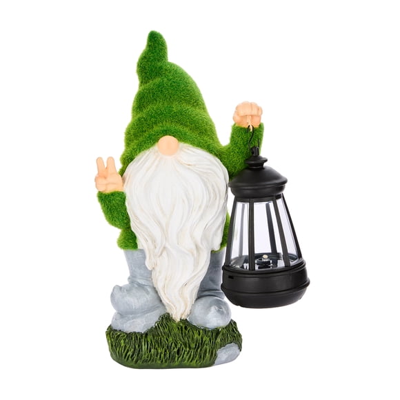 Statue solaire de gnome avec lanterne Mainstays