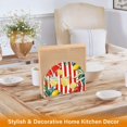 thumbnail image 6 of Yayeee Napkin Holder for Table Set of 2 Kitchen Paper Tissue Organization, White Striped Lemon, 6 of 8