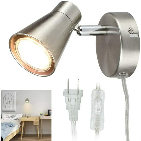 Track Light Plug In Wall Sconce Mini Directional Spotlight Flush Mount Ceiling Spot Fixtures For Bedside Hallway Headboard Picture Kitchen Bedroom Warm White Canada - Flush Mount Wall Sconce Plug In