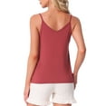 thumbnail image 3 of INSPIRE CHIC Women's Camisoles Sleeveless Pajamas Base Layer Spaghetti Straps Sleep V Neck Tank Tops S Red, 3 of 6