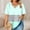 #392-Light Blue, variant on Women's V-Neck Crossover Blouse with All-Over Print and Short Sleeves, Casual Fashion Top for Daily Wear and Leisure