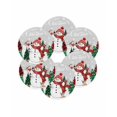 thumbnail image 7 of 15 Inch Round Placemats Set of 6, Grey Snowman Christmas Non Slip Heat Insulation PP Table Mats, Xmas Tree Snowflake Elk Winter Washable Place Mats for Kitchen Dining Party Table Decor, 7 of 7