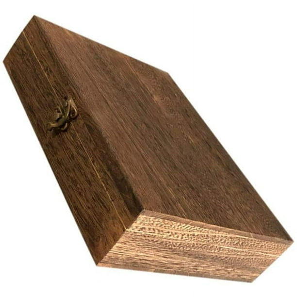 Boîte en bois avec couvercle Boîte de rangement en bois Plat Vintage Boîte  en bois décorative Boîte artisanale Organisateur de bijoux Porte-bijoux