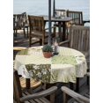 thumbnail image 2 of Outdoor Tablecloths with Umbrella Hole & Zipper, Spring Floral Round Tablecloth 54 Inch, Yellow Flowers Botanical Patchwork Grid Bohemia Waterproof Table Cloth, Patio/Pool/Picnic Table Covers, 2 of 8