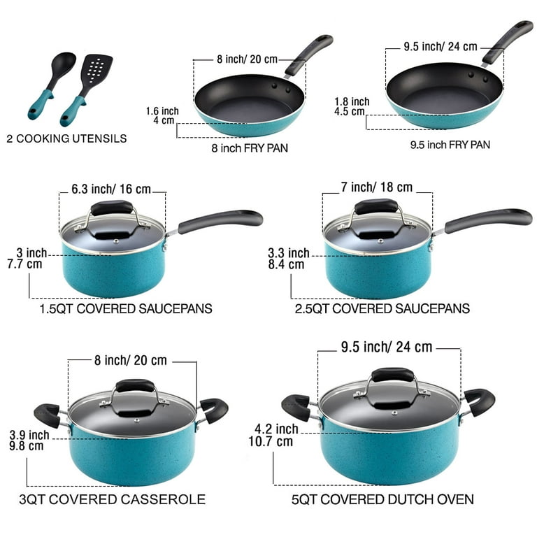 Cook N Home 8/10/12 3 Pieces Frying Saute Pan Set with Non-stick Co