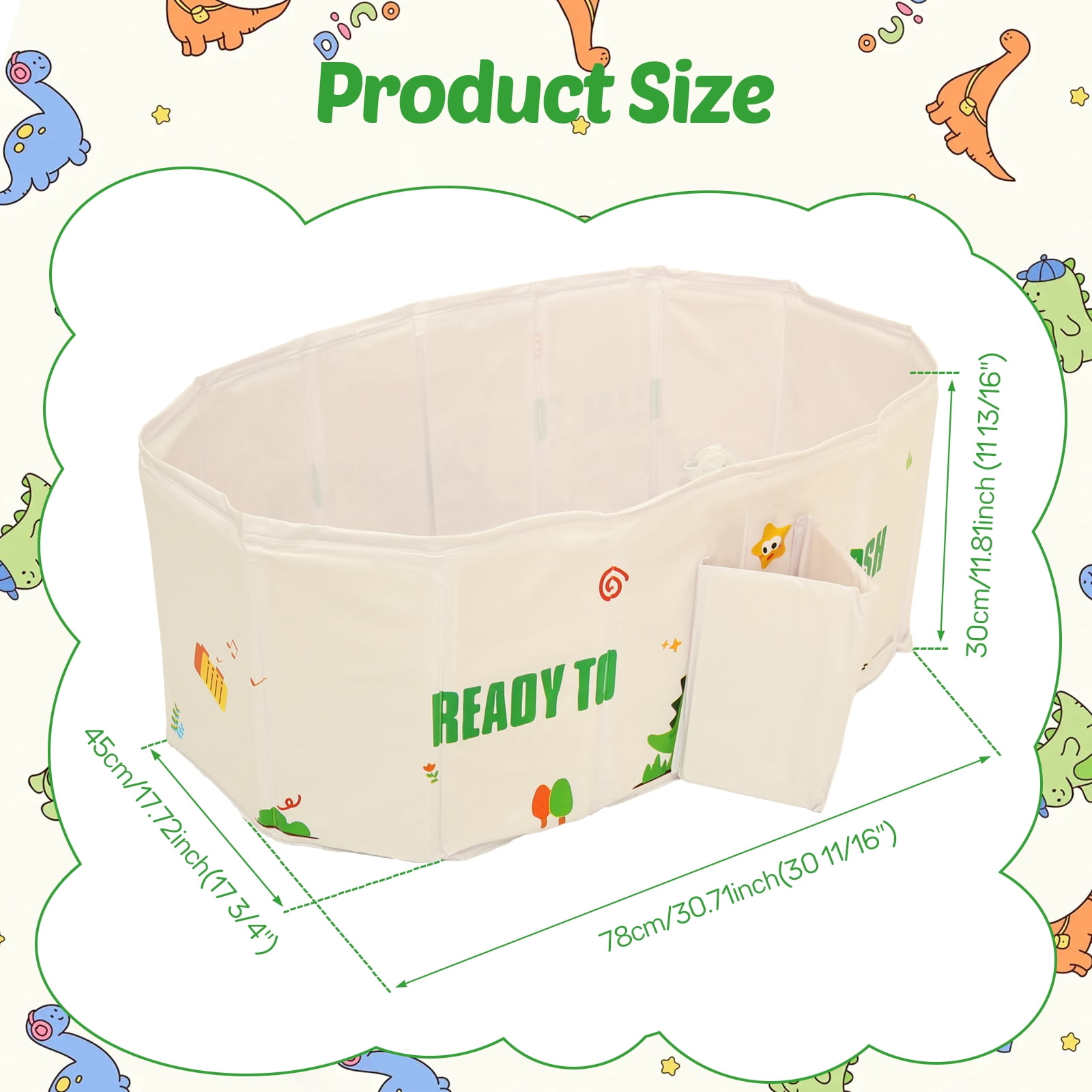 Austok Foldable Bathtub for Kids Multifunctional Portable Bath Tub Large Toddler Bath Tub for Ages Under 8 Integrated Design with Drainage Hole