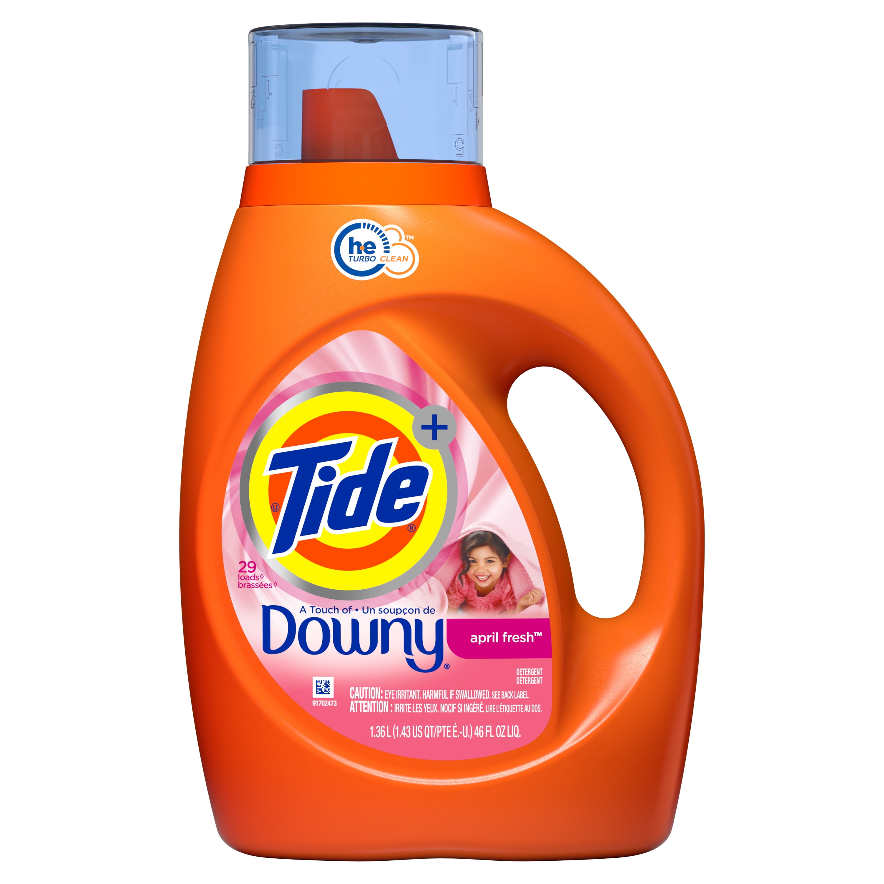 Tide Plus Downy April Fresh Scent HE Turbo Clean Liquid Laundry Detergent, 29 loads 46 fl oz