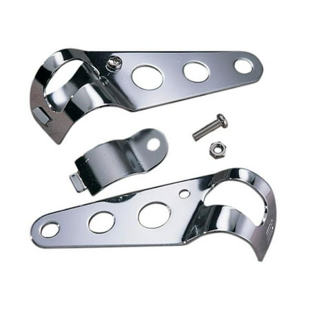 - Emgo 66-35800 Universal Clip-On Side Mount Headlight Brackets - Chrome