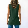 thumbnail image 4 of DailyTrove Women Round Neck Side Ruched Split Hem Loose Fit Sleeveless Daily Tank Shirt, 4 of 6
