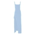 thumbnail image 4 of Women's Elegant Sexy Sleeveless Square Neck Slit Long Evening Dress For Party Night Out Formal Occasion, 4 of 5