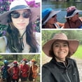 thumbnail image 5 of 2 piezas de sombrero plegable para el sol con protección UV para exteriores para mujer, de malla ancha, para pesca en la playa, con orificio para cola de caballo, 5 of 5