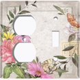 thumbnail image 4 of Metal Light Switch Plate Cover Vintage Flower Wreath Butterfly Tile FLW107, 4 of 13