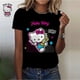 thumbnail image 3 of Camiseta de mujer para niña, camiseta informal con estampado de dibujos animados de Hello Kitty Kawaii, ropa informal cómoda para mujer, top negro, 3 of 5