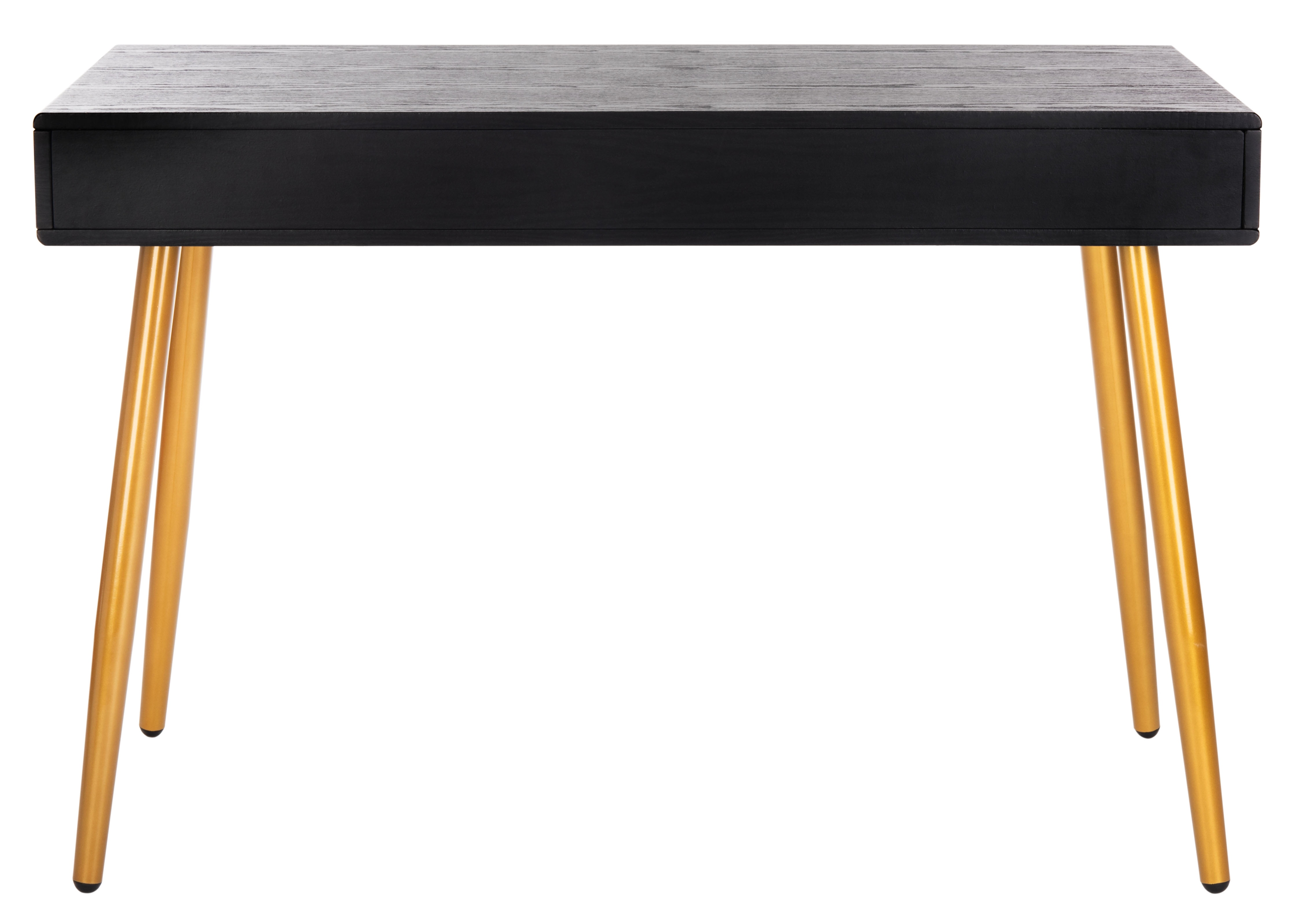 SAFAVIEH Jorja Contemporary Black/Gold 1-Drawer Writing Desk (43.3 in. W x 19.7 in. D x 29.7 in. H)