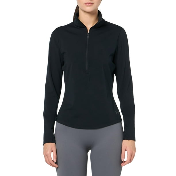 Camisa Under Armour Motion para mujer, media cremallera, color negro/gris, XXL