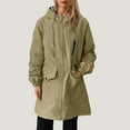 thumbnail image 2 of Plus Size Fleece Jackets for Womens Winter Warm Fashion Zipper Button Shrink Cuffs Double Pockets With Hat Rope Sweatshirt Long Sleeve Hooded Casual Outwear, 2 of 9