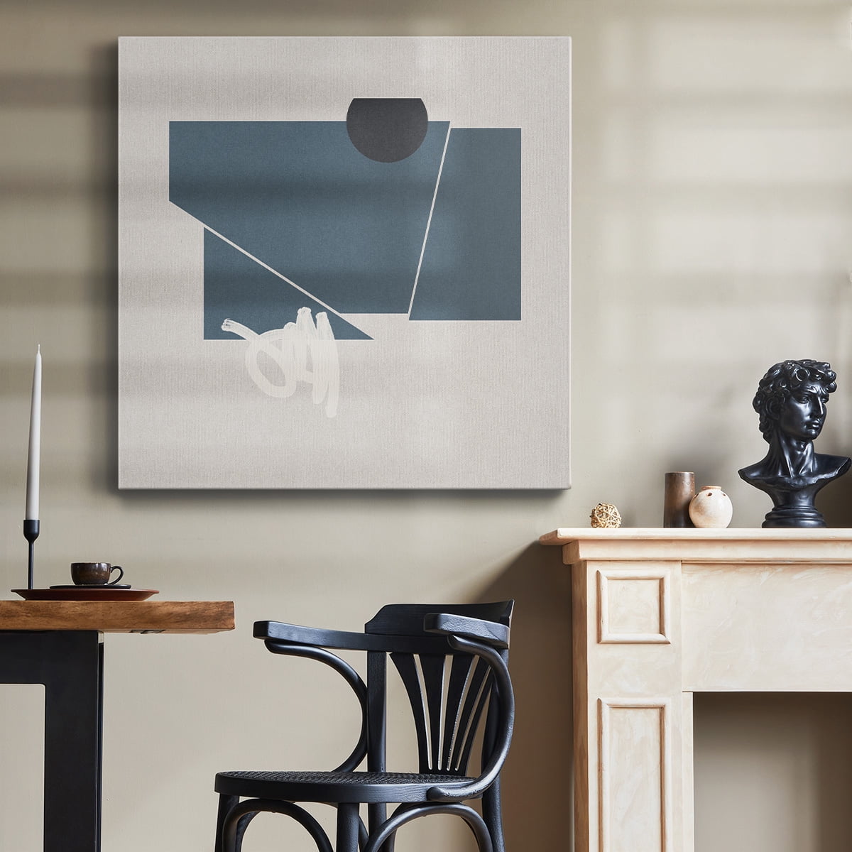 Wexford Home Blue Felt I-Premium Gallery Wrapped Canvas, 24" x 24" - Ready to Hang