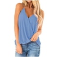 thumbnail image 4 of Lufly Tank Tops for Women Sexy Casual Sleeveless Camis V-Neck Solid Ladies Tops Slim Vest,Blue,L, 4 of 8