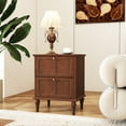 thumbnail image 6 of HLR 20" Mid Century Nightstands Set of 2 with Drawers, Wood Bedside Table End Table for Bedroom, Brown, 6 of 9