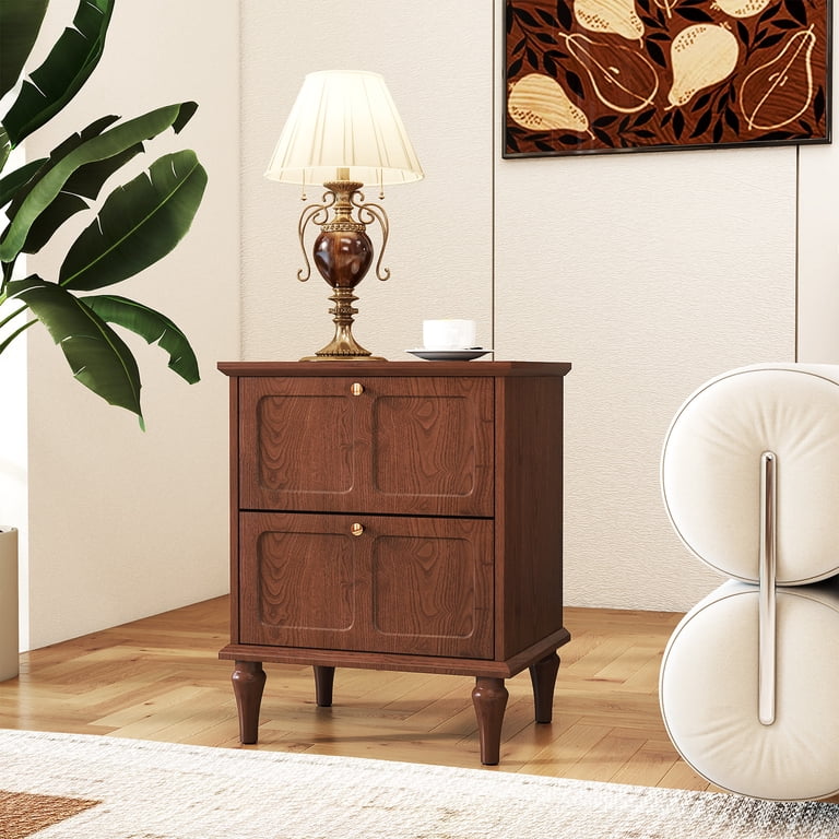 HLR 20" Mid Century Nightstands Set of 2, Brown photo 6