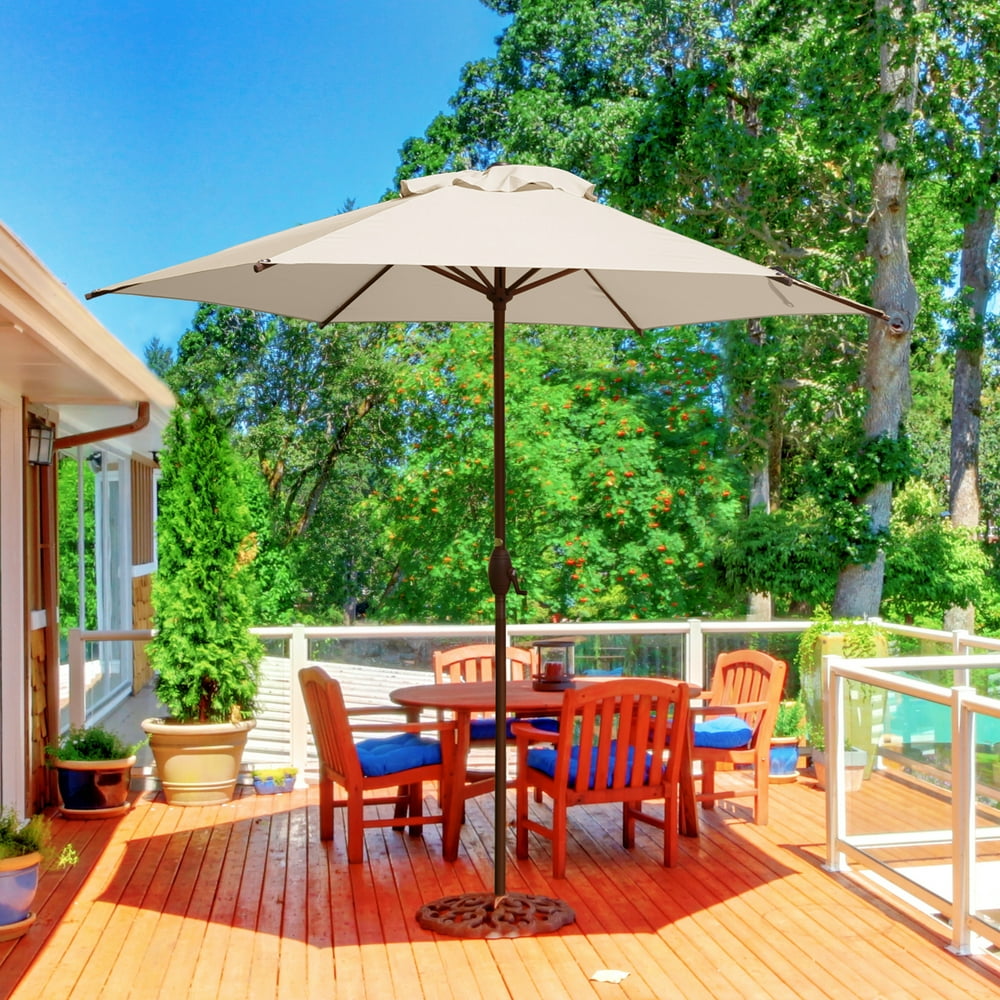 Abba Patio 9-Ft Market Outdoor Aluminum Table Patio Umbrella with Push