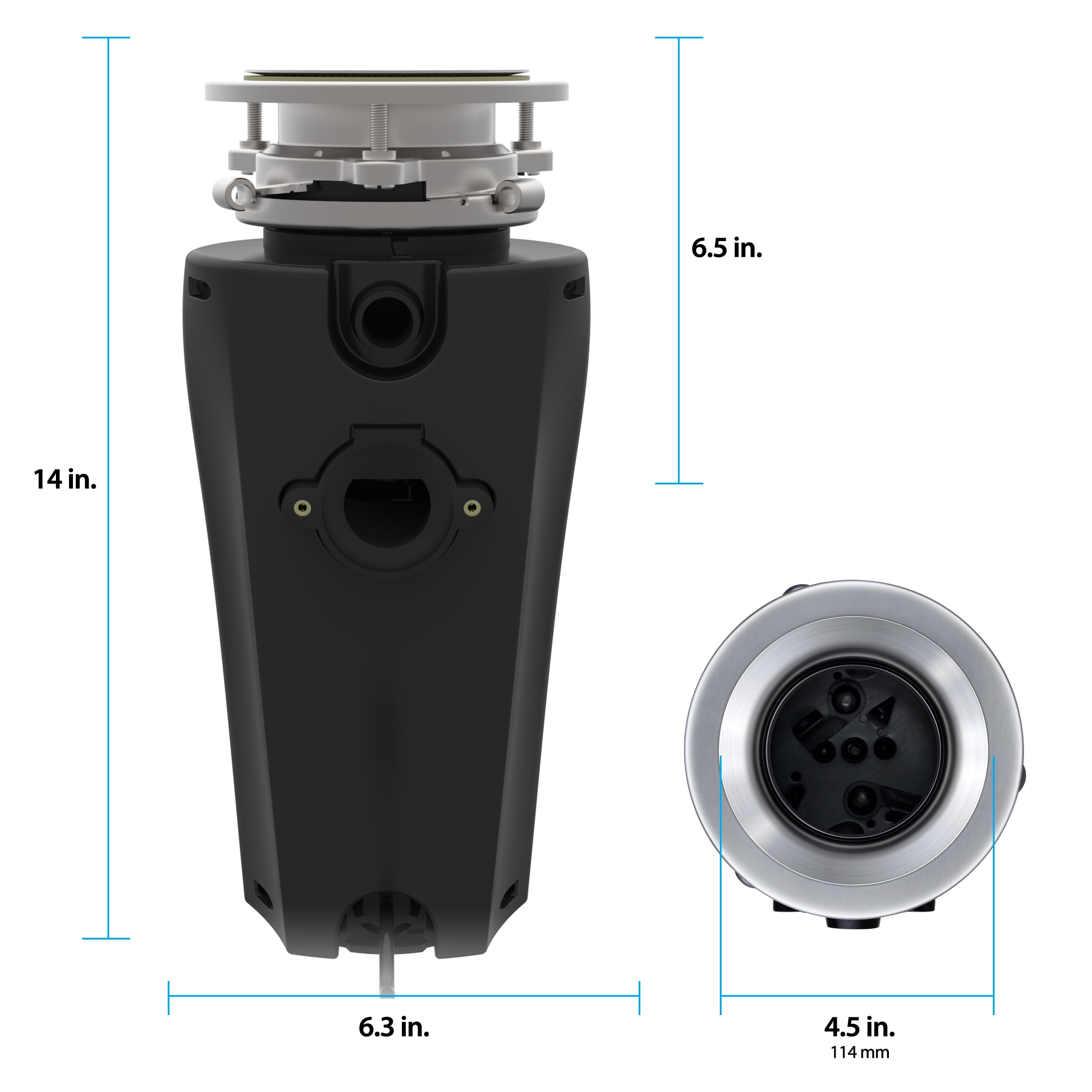 Titan 3/4 HP Slim Line Garbage Disposal for Confined Spaces 10-US-TN-960-SL-3B