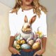 thumbnail image 1 of TaTaai Spring Casual T Shirt for Women Easter Print 3/4 Sleeve Round Neck Loose Fit Top Fashion Pullover Soft Lightweight Blouse for Summer Daily Holiday Gift, 1 of 5