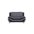 thumbnail image 5 of Home Square 2-Piece Set with Faux Leather Sofa and Loveseat in Black & Gray, 5 of 12