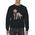 thumbnail image 2 of Festive Dog in Santa Hat Art Men's Sweatshirt, 2 of 3