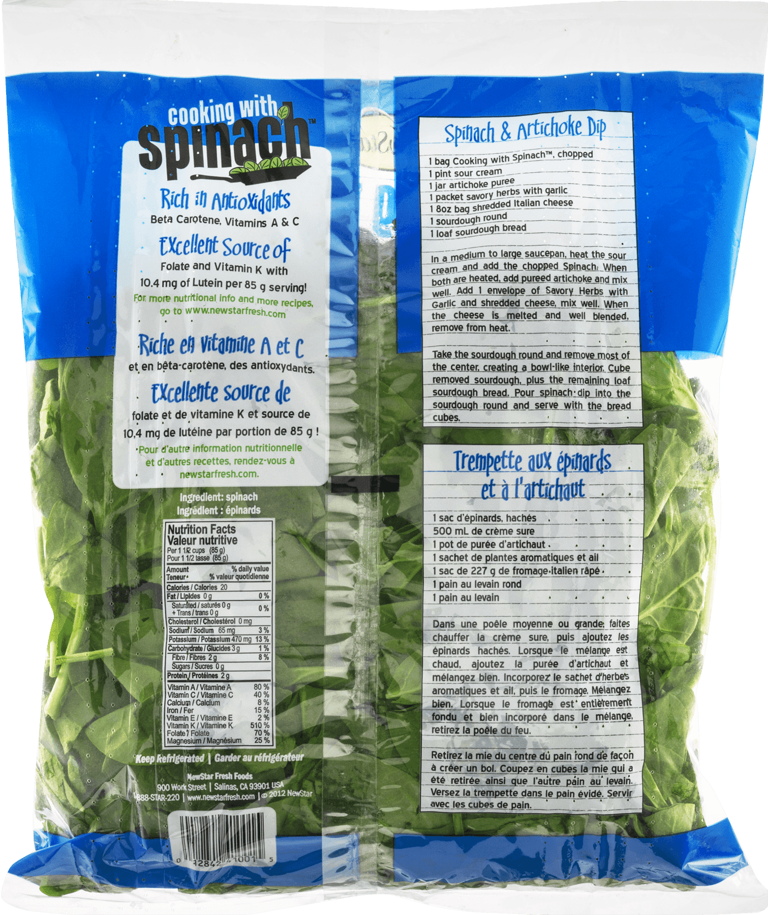 Bag Of Spinach Nutrition Facts Nutrition Pics