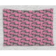 thumbnail image 1 of Pink Zebra Tapestry, Zebras Pattern Wild Animal Hippie Indie Stylized Tropical Tones Pastel, Wall Hanging for Bedroom Living Room Dorm Decor, 80W X 60L Inches, White Black Pink, by Ambesonne, 1 of 2