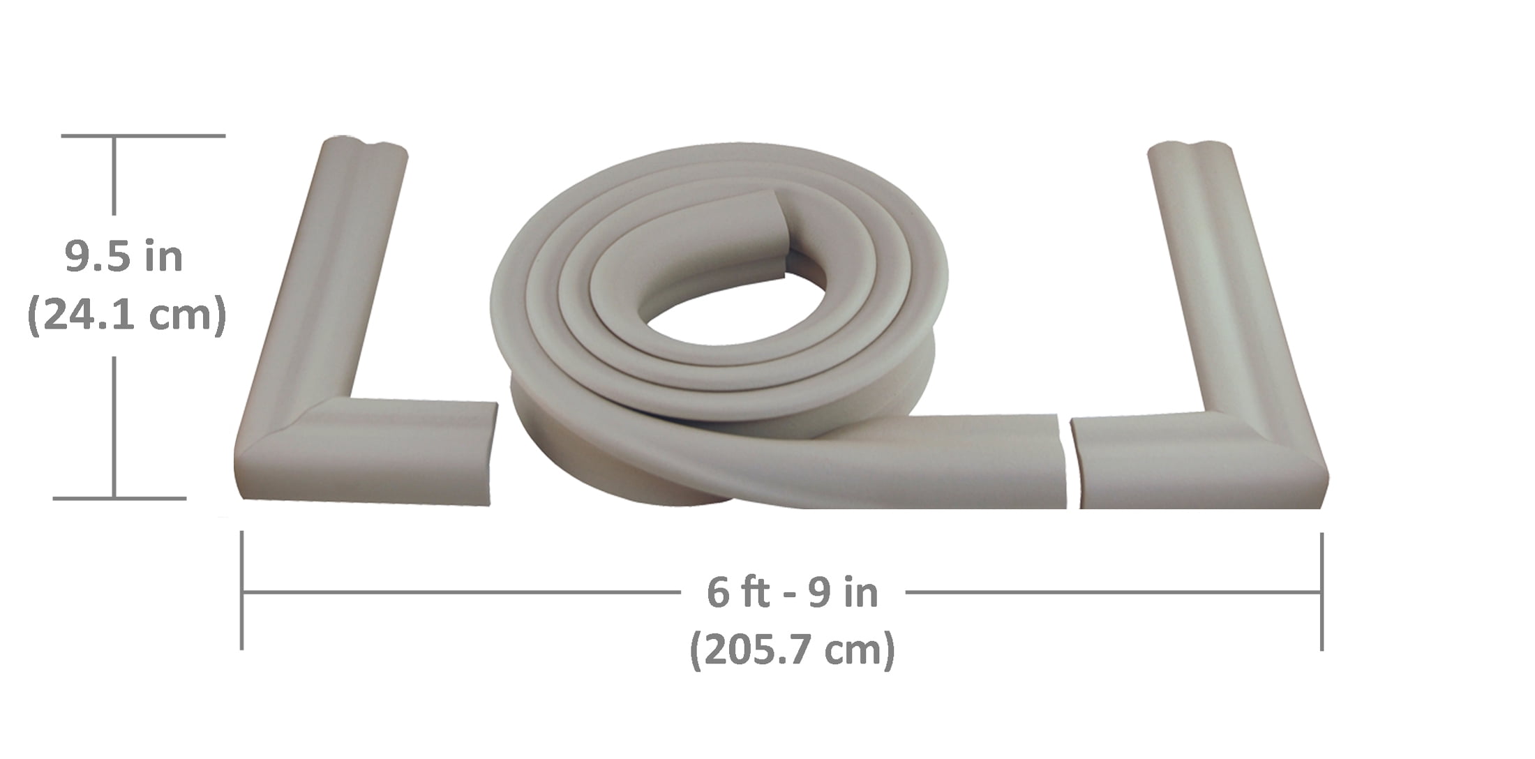 KidKusion Foam Rubber Hearth Guard for Fireplace Hearth, 1 CT, 8.83 ft, Taupe, Toddler