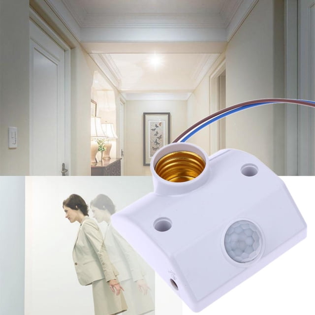 3x E27 220V Sensor de movimiento infrarrojo Interruptor de soporte de lámpara de luz automático Nuevo Lamparas