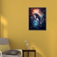 thumbnail image 3 of (ZQS729 AB) Diamante AB Parcial Diamante Delfín Galaxia Serie Diamante Resina 30*40 CM Tamaño Lienzo 35*45 Cm, 3 of 9