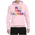 thumbnail image 2 of Wild Bobby, Be A Kind Human Positive Inspirational Slogan Inspirational/Christian Unisex Graphic Hoodie Sweatshirt, Light Pink, Small, 2 of 6
