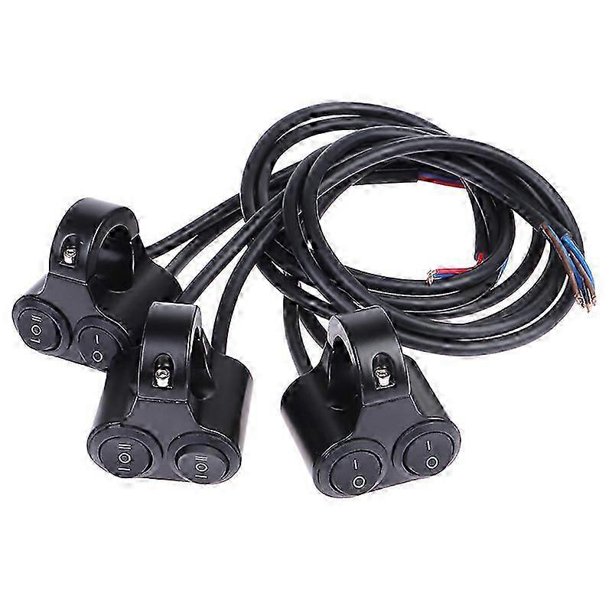 Interruptor de control de manillar de motocicleta de aleación de aluminio de 12 V con doble botón para intermitente de faro y altavoz (2 opciones)