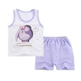 thumbnail image 1 of Sets de Chaleco de Cuello sin Estampado de Dibujos Animados con Pantalones Cortos para Niños 70 CUTICAT traje de verano para niños, 1 of 8