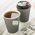 thumbnail image 3 of 12 oz Gray Paper Coffee Cup - Ripple Wall - 3 1/2" x 3 1/2" x 4 1/4" - 500 count box, 3 of 3
