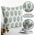 thumbnail image 6 of Blue Green Floral Block Print Pillow Covers 16x16 Set of 2 Chinoiserie Flower Leaves Outdoor Decorative Throw Pillows Farmhouse Pillowcases Linen Cushion Case Decor for Home Sofa Couch Bed, 6 of 6
