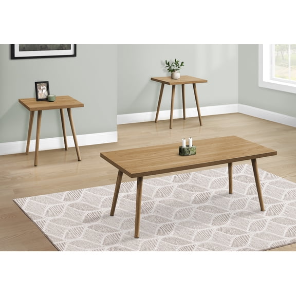 Table Set, 3pcs Set, Accent, Coffee, End, Living Room, Walnut Laminate, Contemporary, Modern