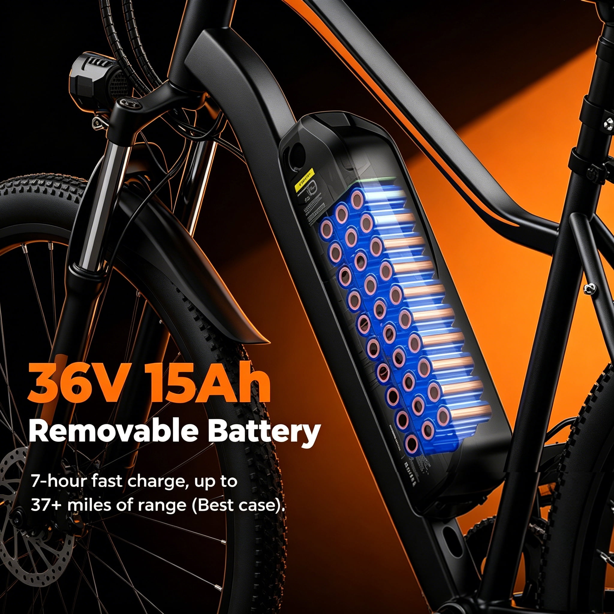 iScooter 750W Peak Electric Bicycles,26" Electric Bike for Adults with 15Ah Removable Battery,LCD,Suspension Fork,5 Riding Modes, Mountain Ebike