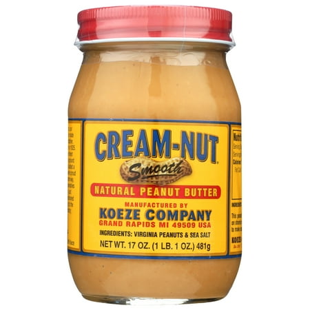 Cream Nut Peanut Butter Smooth Natural, 17 Oz