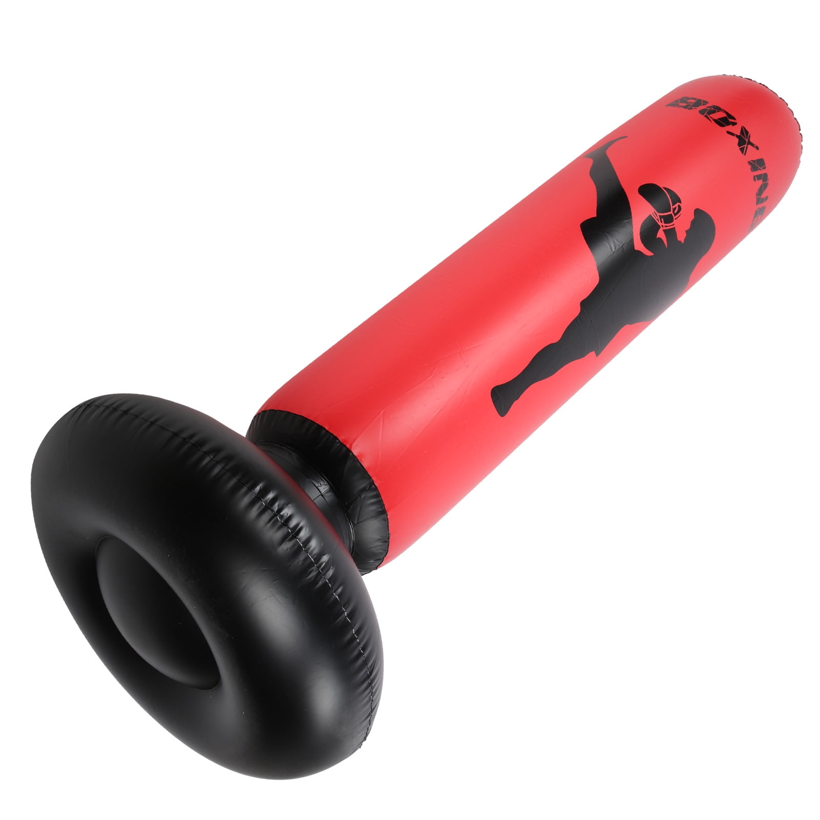 Rupoun PVC Inflatable Strike Column Stand Tumbler Boxing Obstacle Tool, Punching Bag for Strength Training, Adult and Kids Freestanding Heavy Bag, Portable Fitness Kickboxing Equipment, Black