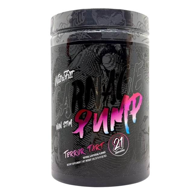 Carnage Pump Terror Tart 21 serv Óxido Nítrico NON Stim Nutrifitt negro